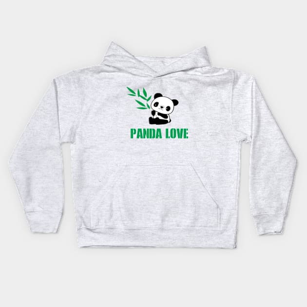 Panda Love - Green Bamboo Kids Hoodie by TiiShop